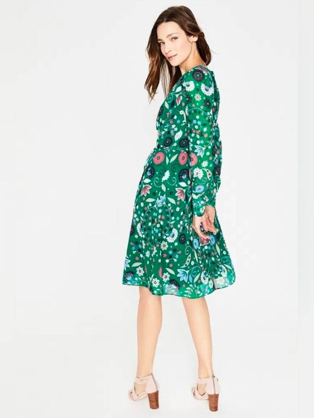 ❤️ NWOT! BODEN BLOSSOM FLORAL LONG SLEEVE DRESS, 4 - Picture 3 of 16